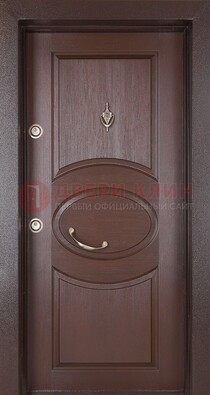 Коричневая входная дверь c МДФ панелью ЧД-36 в частный дом в Ставрополе