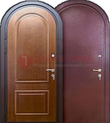 Железная арочная дверь с МДФ внутри ДА-14 в Ставрополе