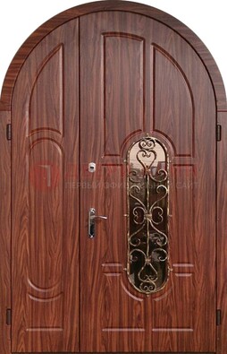 Арочная двухстворчатая стальная дверь Винорит ДА-54 в Ставрополе