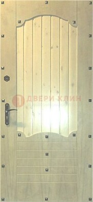 Белая железная дверь с евровагонкой ДЕ-9 в Ставрополе