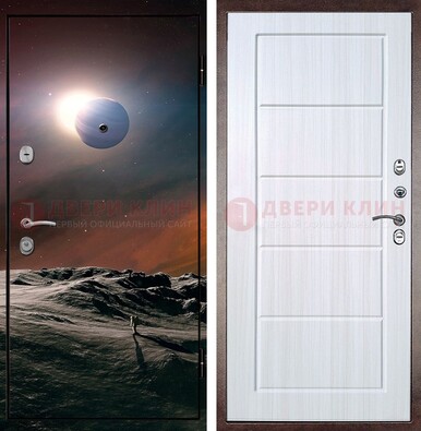 Стальная дверь с фотопечатью планет ДФ-8 в Ставрополе