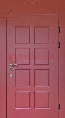 Красная стальная дверь с верхней фрамугой ДФГ-13 в Ставрополе