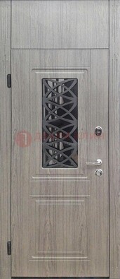 Металлическая дверь Винорит стекло и ковка с фрамугой ДФГ-33 в Ставрополе