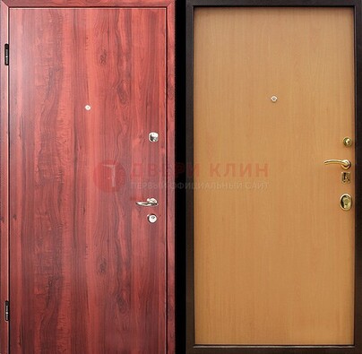 Красная железная дверь с ламинатом ДЛ-3 в Ставрополе