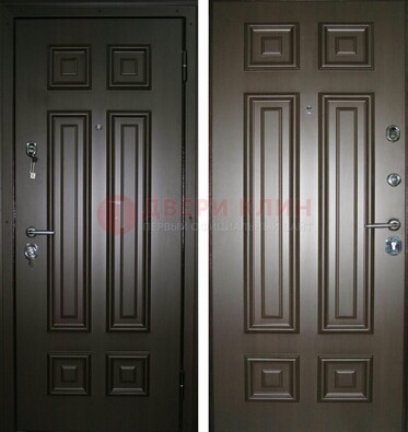 Темная металлическая дверь с МДФ ДМ-136 в квартиру в Ставрополе