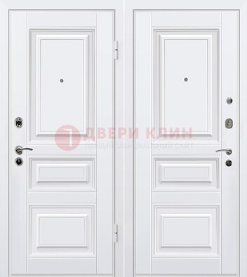 Белая металлическая дверь с МДФ ДМ-179 в Ставрополе