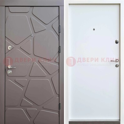 Серая входная дверь с филенчатой МДФ ДМ-216 в Ставрополе