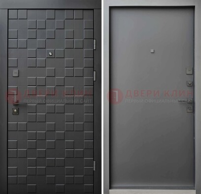 Темная стальная филенчатая дверь с МДФ ДМ-221 в Ставрополе