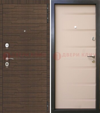 Коричневая  железная дверь c фрезерованной МДФ ДМ-248 в Ставрополе