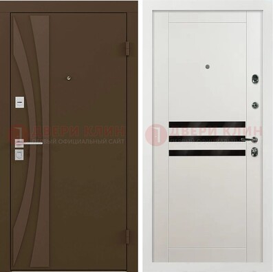 Стальная коричневая дверь с МДФ панелями ДМ-293 в Ставрополе