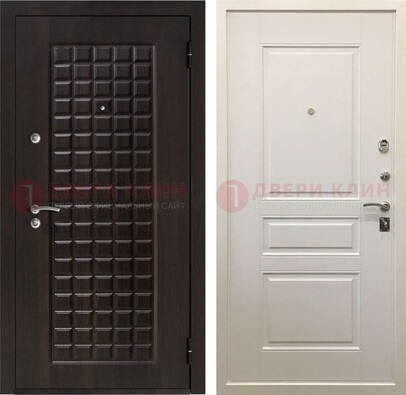Филенчатая железная дверь с МДФ в квартиру ДМ-353 Кириши