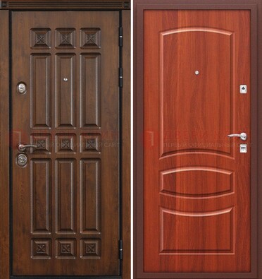 Темная металлическая дверь с МДФ и узором ДМ-364 в Ставрополе