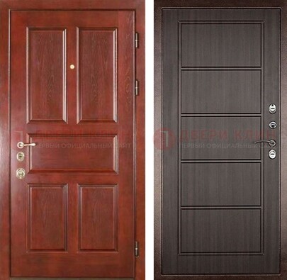 Красная металлическая дверь с МДФ в квартиру ДМ-387 в Ставрополе