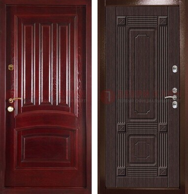 Красная стальная дверь с филенчатой МДФ ДМ-398 в Ставрополе