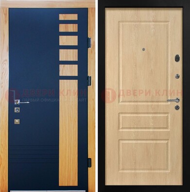 Двухцветная железная дверь с МДФ в квартиру ДМ-511 в Ставрополе