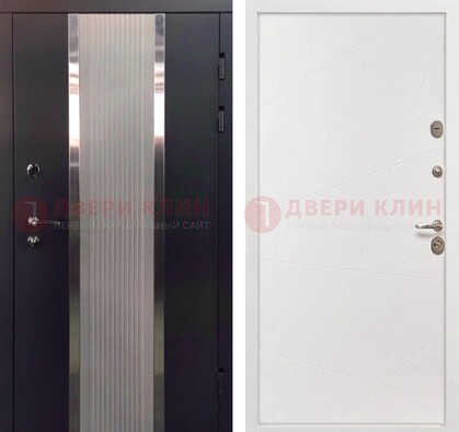 Темная металлическая дверь в квартиру МДФ с двух сторон ДМ-512 в Ставрополе
