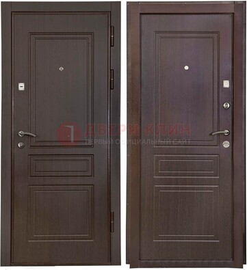 Антивандальная коричневая железная дверь с МДФ ДМ-61 в Ставрополе