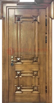 Филенчатая железная дверь с массивом дуба ДМД-56 в Ставрополе