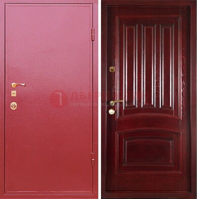 Красная металлическая дверь с порошковым напылением ДП-165 в Ставрополе