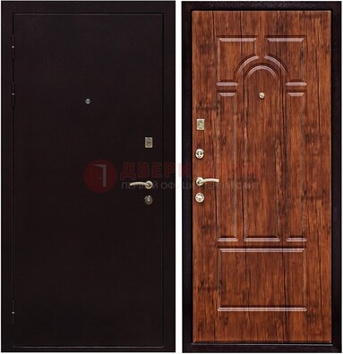 Темная железная дверь с порошковым покрытием ДП-194 в Ступино