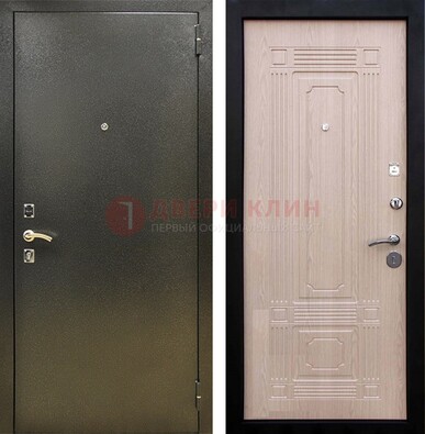 Входная темно-серая дверь с порошковым напылением и МДФ ДП-273 в Ставрополе