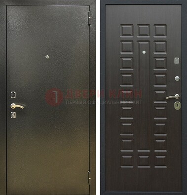 Темно-серая железная дверь с порошковым покрытием и МДФ Венге ДП-287 в Ставрополе