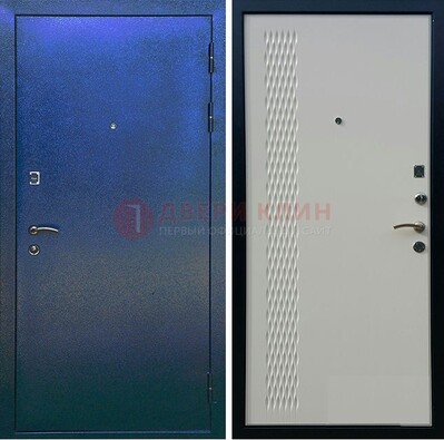 Синяя железная дверь с порошковым напылением ДП-49 в Электрогорске