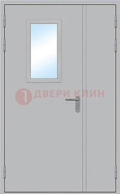 Белая входная техническая дверь со стеклянной вставкой ДПП-10 в Ставрополе