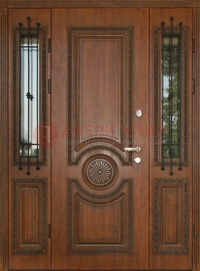 Парадная распашная стальная дверь Винорит со стеклом ДПР-106 в Ставрополе