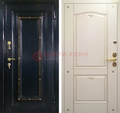 Парадная дверь с золотистым декором ДПР-3 в квартиру в Ставрополе
