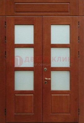 Металлическая парадная дверь со стеклом ДПР-69 для загородного дома в Ставрополе