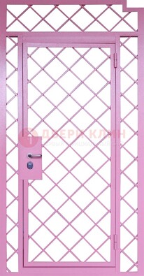 Розовая металлическая решетчатая дверь ДР-15 в Ставрополе