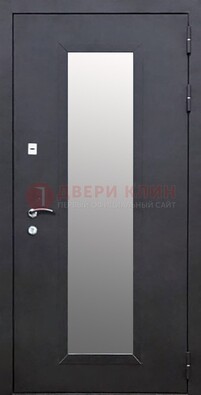 Черная стальная дверь порошок со стеклом ДС-33 в Ставрополе