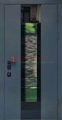Современная дверь со стеклом для коттеджа ДС-40 в Ставрополе