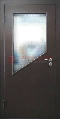 Стальная дверь со стеклом ДС-5 в кирпичный коттедж в Ставрополе
