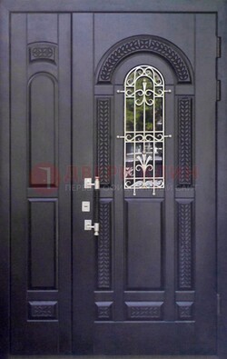 Входная дверь Винорит со стеклом и ковкой с узором ДСК-270 в Ставрополе