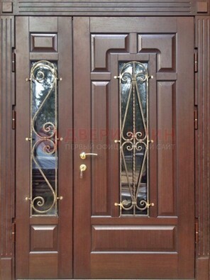 Стальная распашная дверь Винорит стекло и ковка ДСК-274 в Ставрополе