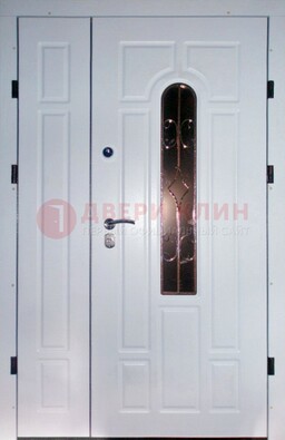 Входная дверь Винорит со стеклом в белом цвете ДСК-277 в Ставрополе