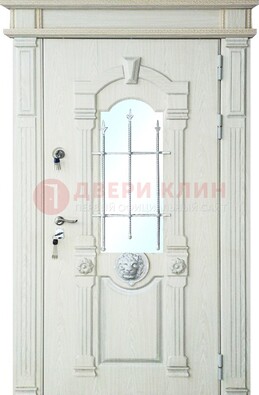 Герметичная входная дверь со стеклом и ковкой с украшением ДСК-64 в Ставрополе