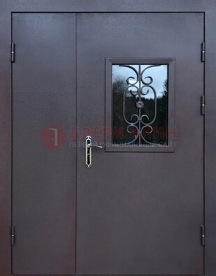 Тамбурная дверь Порошок со стеклом и ковкой ДТМ-48 в Ставрополе