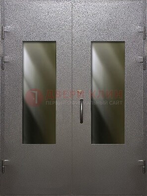 Серая тамбурная дверь со стеклянными вставками ДТМ-8 в Ставрополе