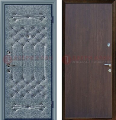 Серая металлическая дверь с винилискожей ДВ-35 в Ставрополе