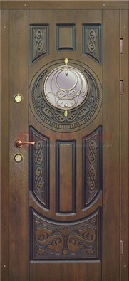 Одностворчатая входная дверь с виноритом и стеклом ДВТ-193 в Ставрополе