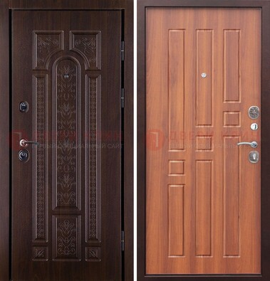 Темная металлическая дверь с виноритом и узором ДВТ-224 в Ставрополе