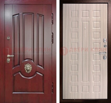 Темно-красная входная дверь с виноритом ДВТ-234 в Ставрополе