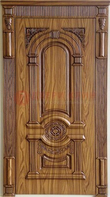Коричневая металлическая дверь с виноритом ДВТ-61 в Ставрополе