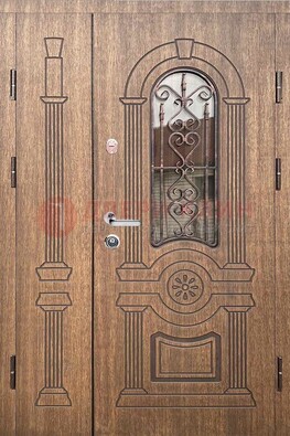 Железная классическая дверь с терморазрывом и рисунком ДВТ-77 в Ставрополе