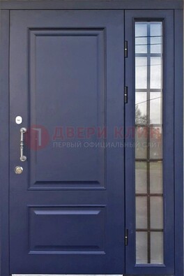 Синяя дверь с виноритом и стеклянными вставками  ДВТ-79 в Ставрополе
