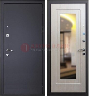 Черная металлическая дверь с зеркалом ДЗ-26 в Ставрополе