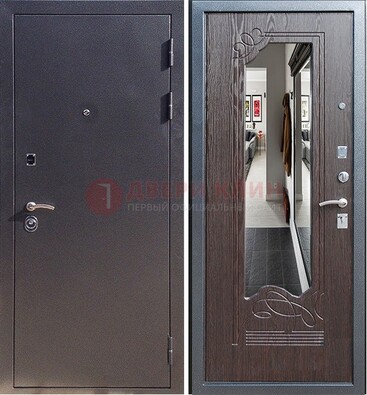 Черная входная дверь с зеркалом МДФ внутри ДЗ-29 в Ставрополе